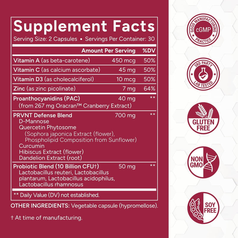 PRVNT Urinary Tract Support - Natural Approach