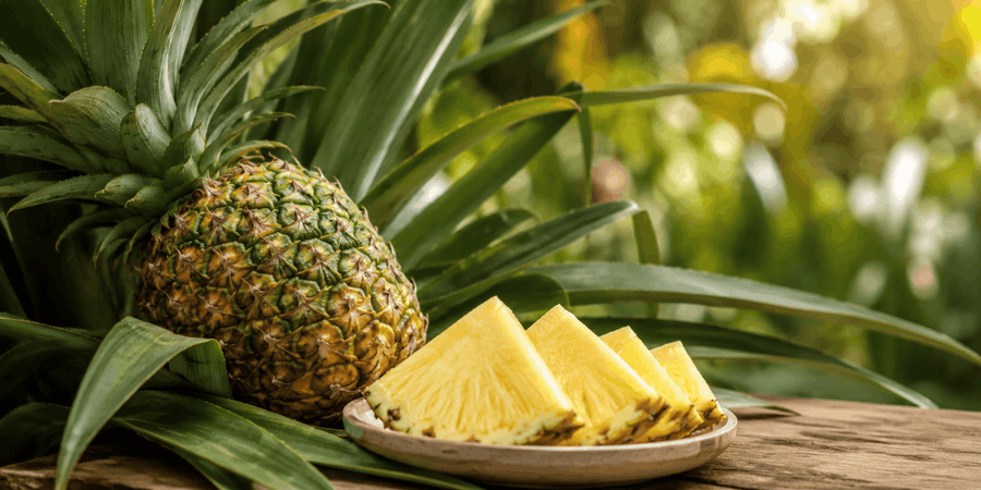 Fresh pineapple representing bromelain, an enzyme complex from pineapple.