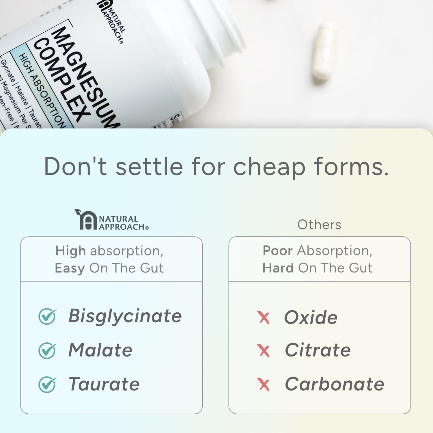 Magnesium Complex with Glycinate, Malate, and Taurate (90 Capsules) - Natural Approach