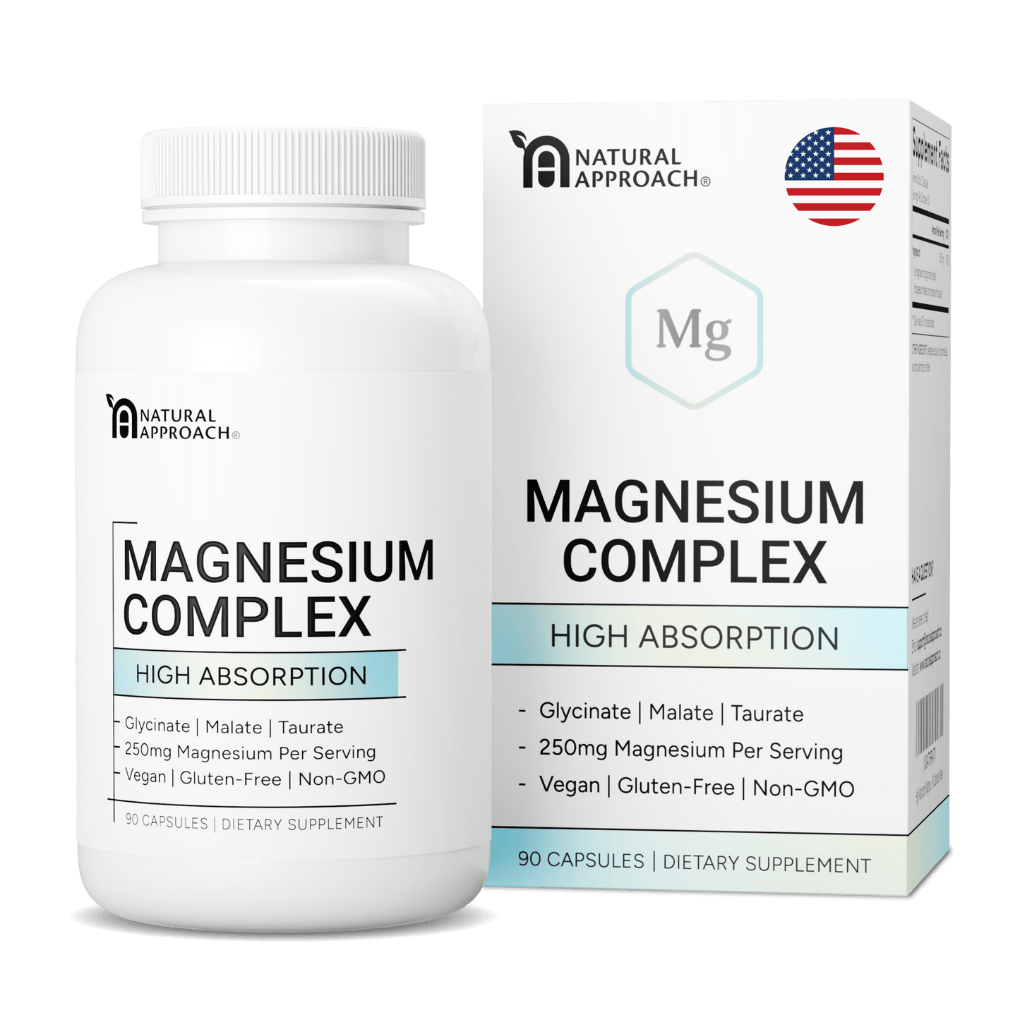 Magnesium Complex with Glycinate, Malate, and Taurate (90 Capsules) - Natural Approach