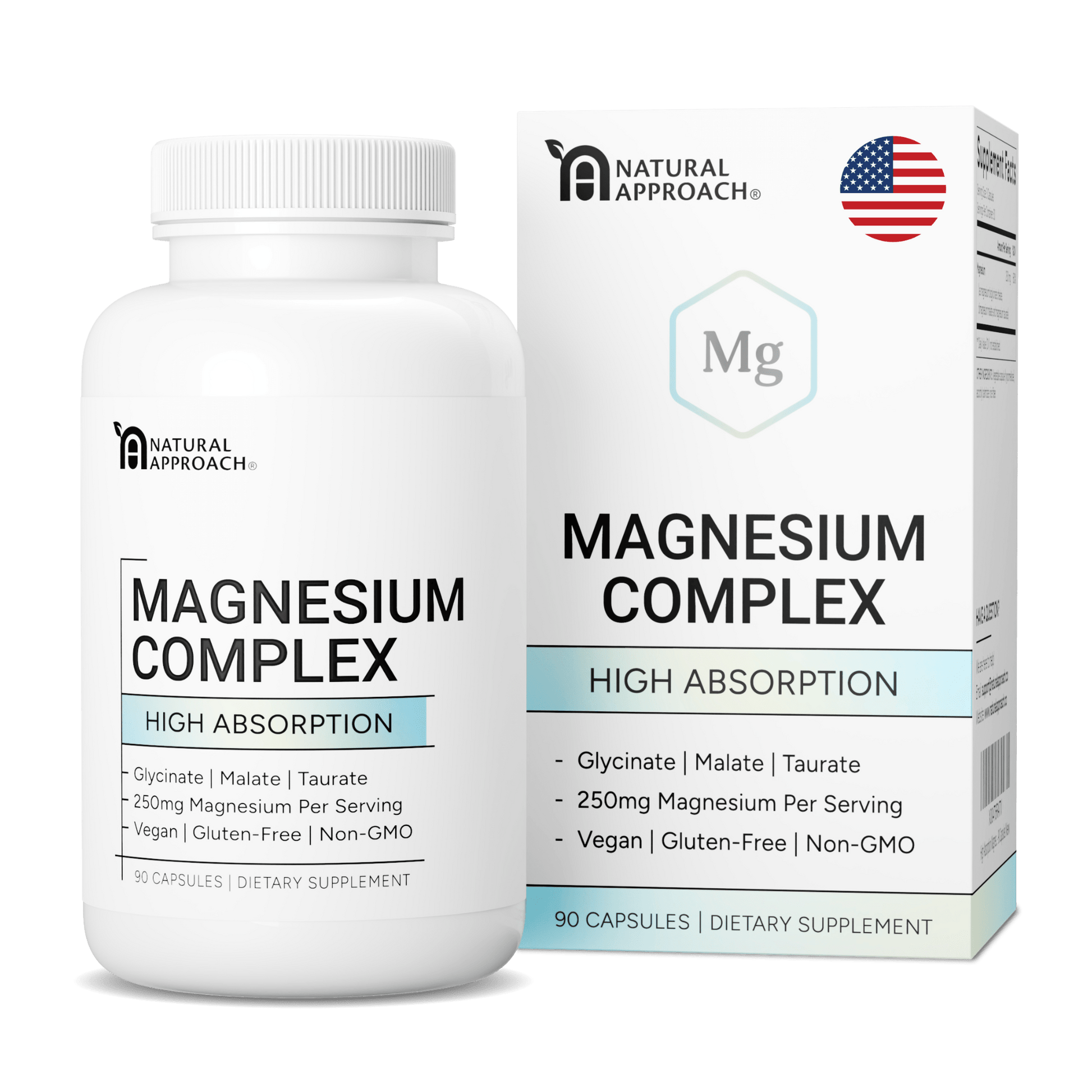 Magnesium Complex with Glycinate, Malate, and Taurate (90 Capsules) - Natural Approach