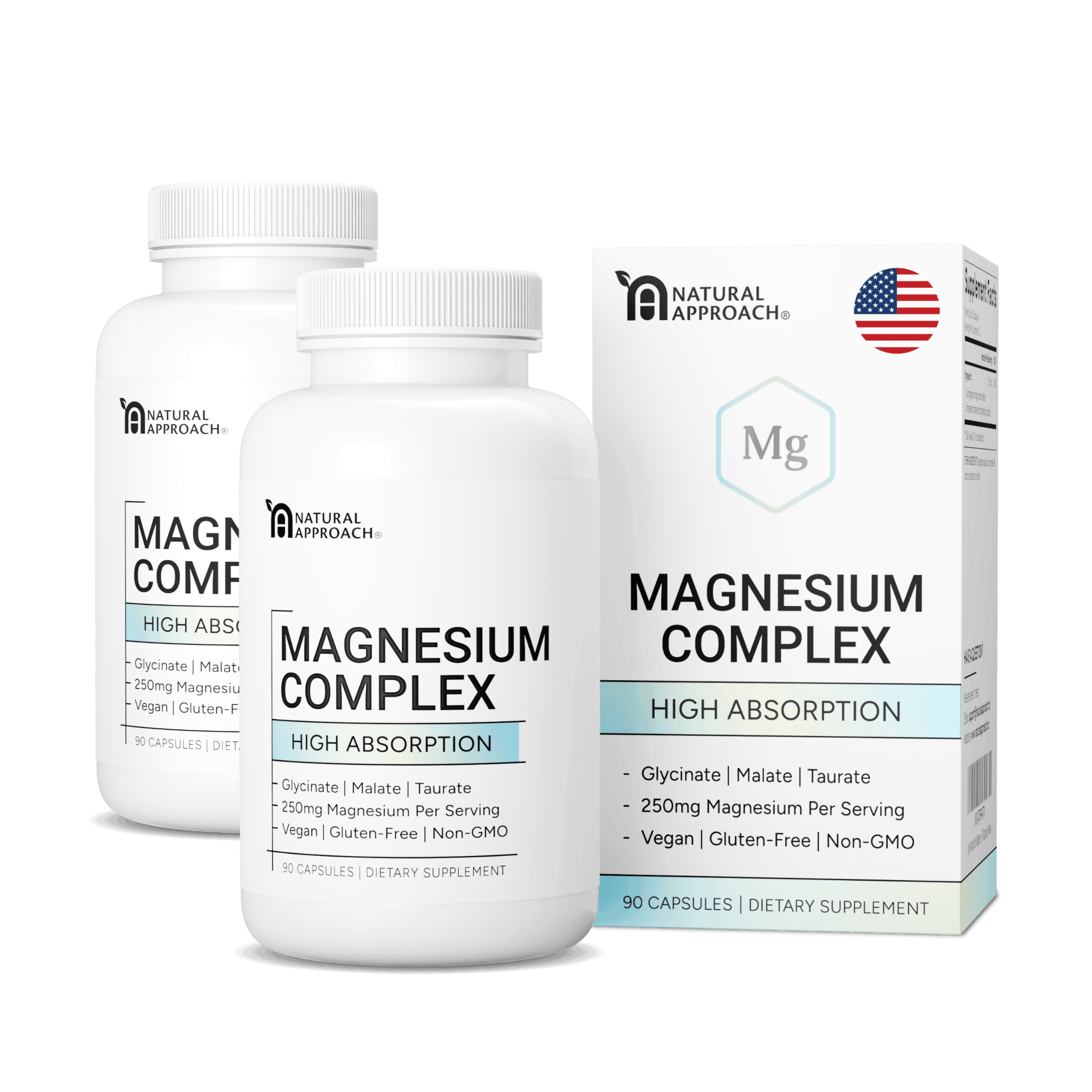 Magnesium Complex with Glycinate, Malate, and Taurate (90 Capsules) - Natural Approach