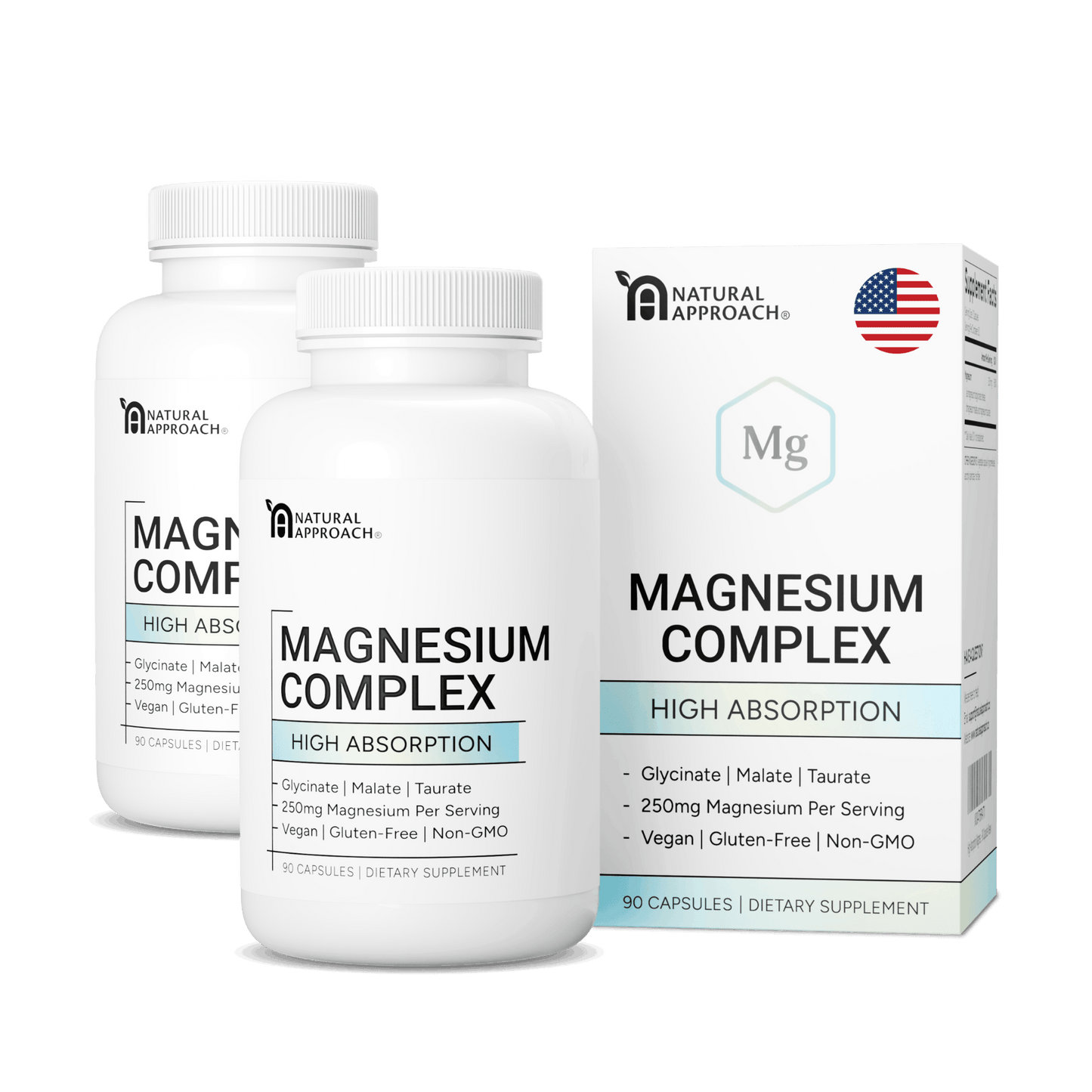Magnesium Complex with Glycinate, Malate, and Taurate (90 Capsules) - Natural Approach
