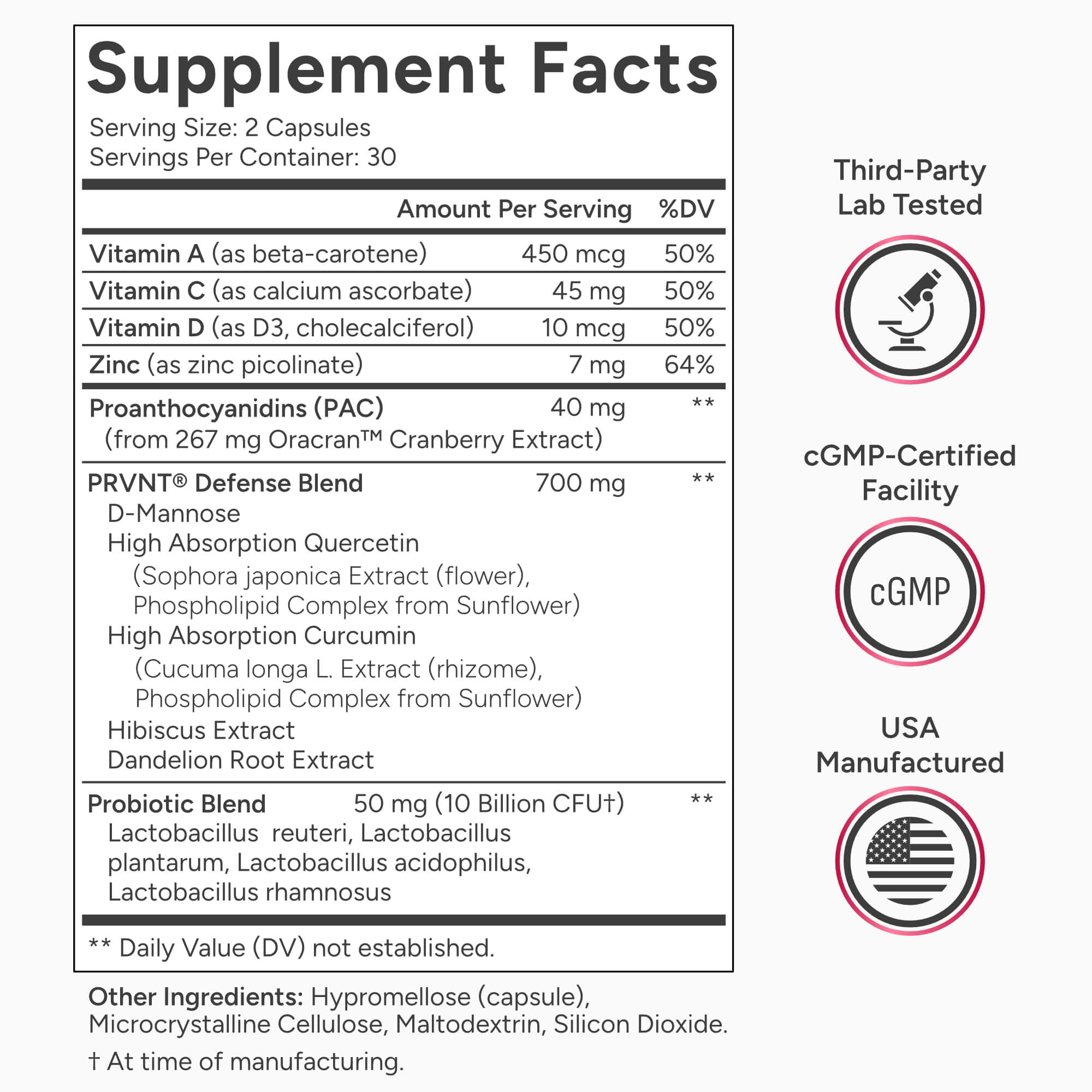 PRVNT® | Urinary Tract Defense with Cranberry, Probiotics and D-Mannose