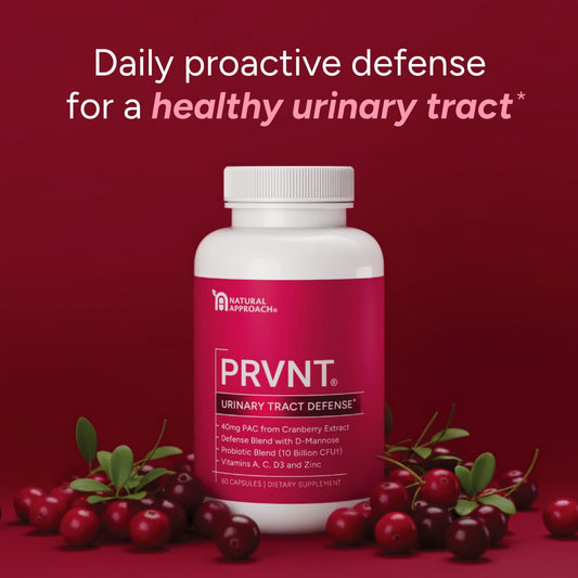 PRVNT® | Urinary Tract Defense with Cranberry PACs, D - Mannose, and Probiotics - Natural Approach